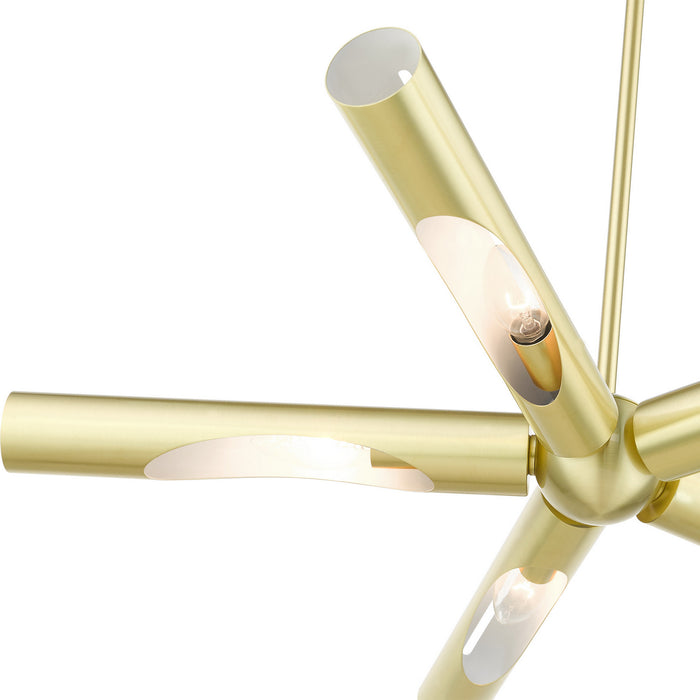 Livex Lighting 45915-12 Five Light Chandelier, Satin Brass