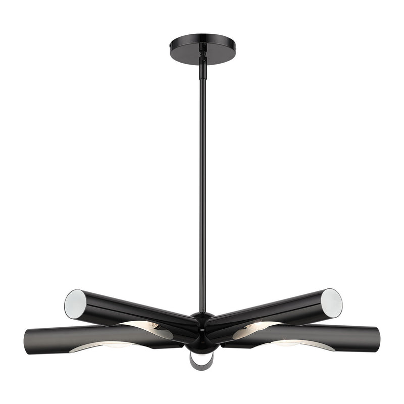 Livex Lighting 45915-46 Five Light Chandelier, Black Chrome