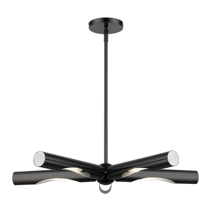 Livex Lighting 45915-46 Five Light Chandelier, Black Chrome