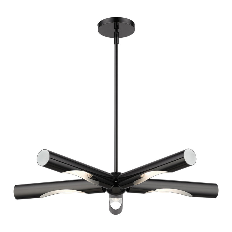 Livex Lighting 45915-46 Five Light Chandelier, Black Chrome