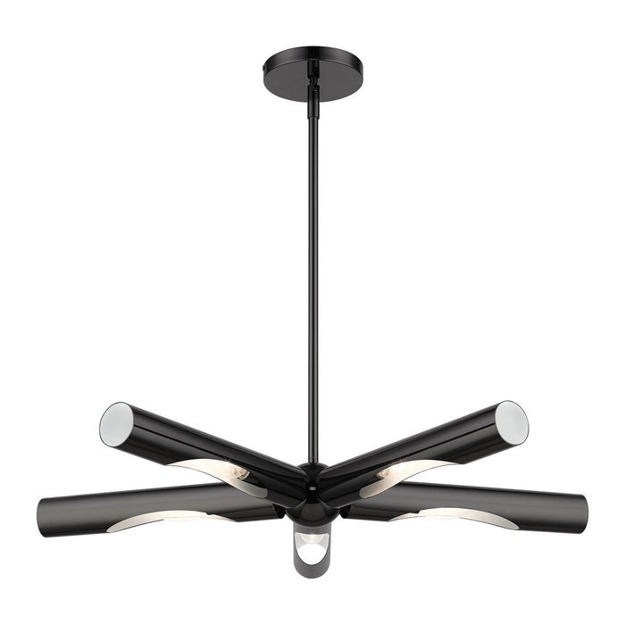 Livex Lighting 45915-46 Five Light Chandelier, Black Chrome