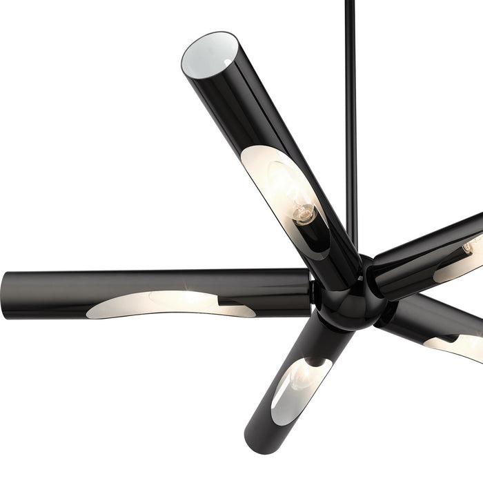 Livex Lighting 45915-46 Five Light Chandelier, Black Chrome