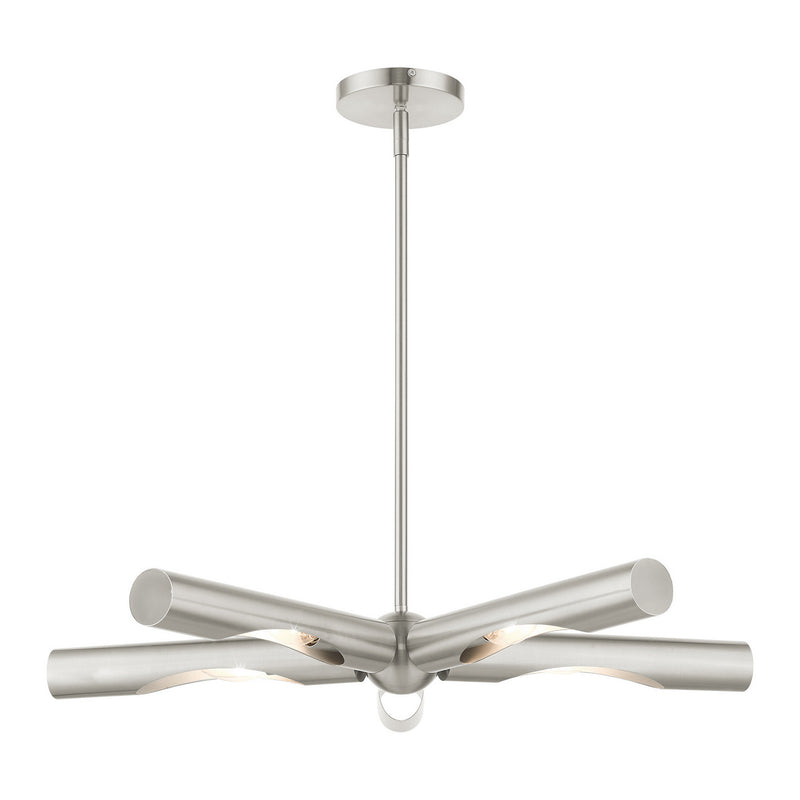 Livex Lighting 45915-91 Five Light Chandelier, Brushed Nickel