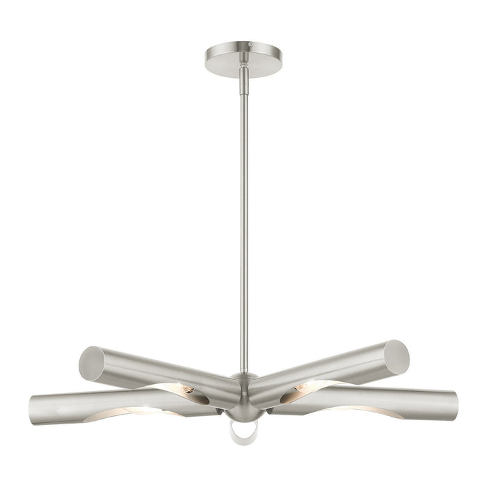 Livex Lighting 45915-91 Five Light Chandelier, Brushed Nickel