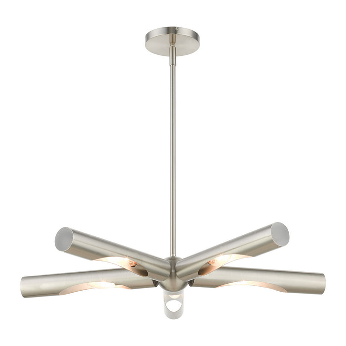 Livex Lighting 45915-91 Five Light Chandelier, Brushed Nickel