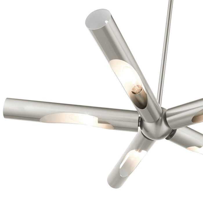 Livex Lighting 45915-91 Five Light Chandelier, Brushed Nickel