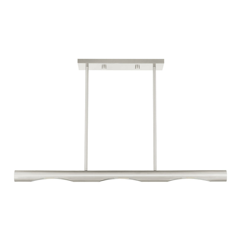 Livex Lighting 45917-91 Three Light Linear Chandelier, Brushed Nickel