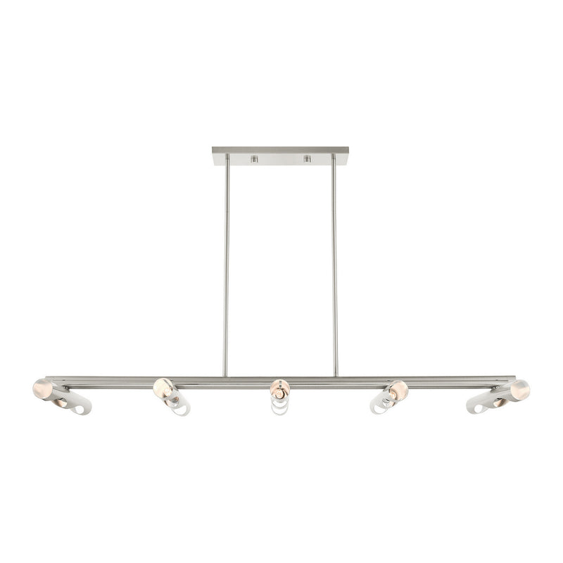 Livex Lighting 45918-91 Ten Light Linear Chandelier, Brushed Nickel