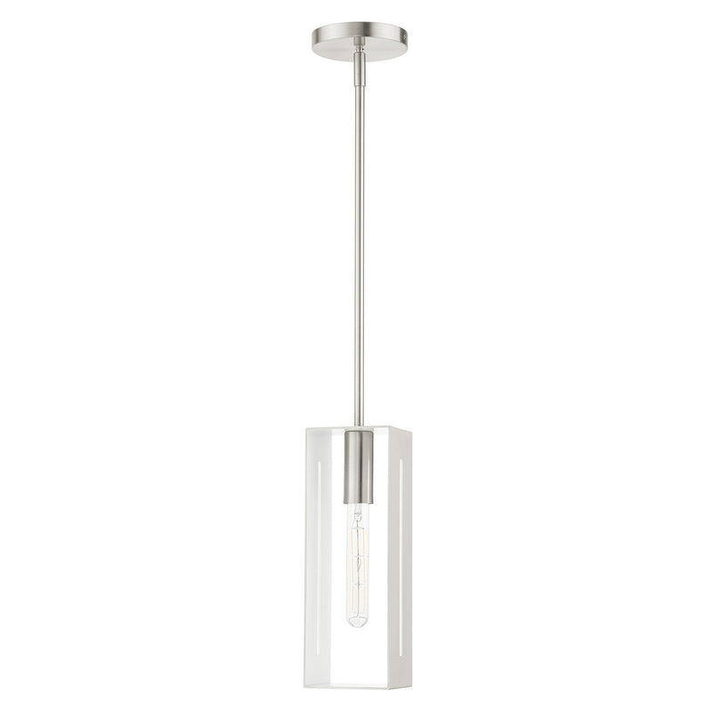Livex Lighting 45951-91 One Light Pendant, Brushed Nickel