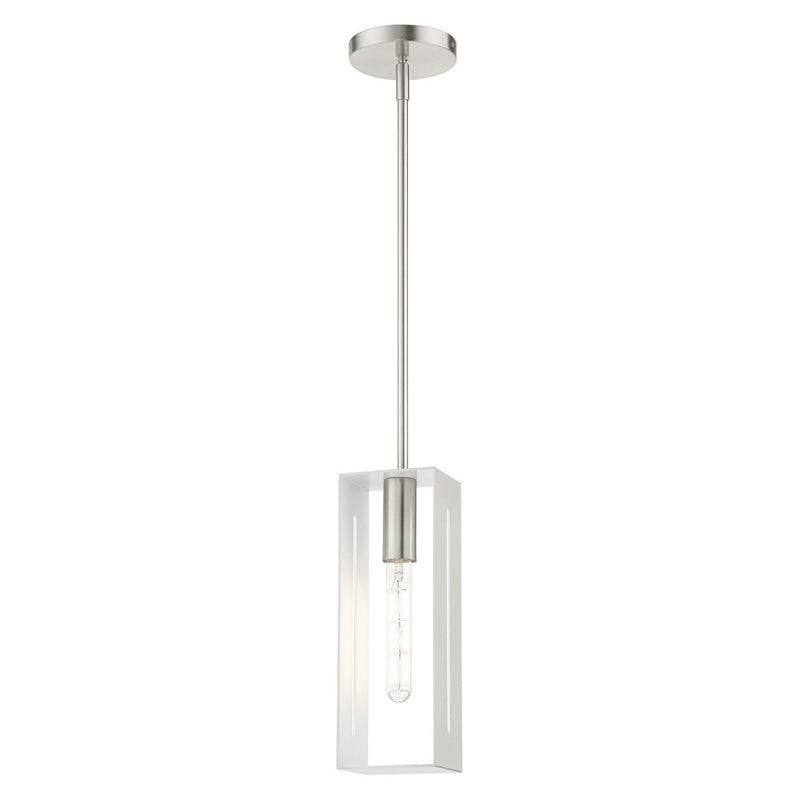 Livex Lighting 45951-91 One Light Pendant, Brushed Nickel