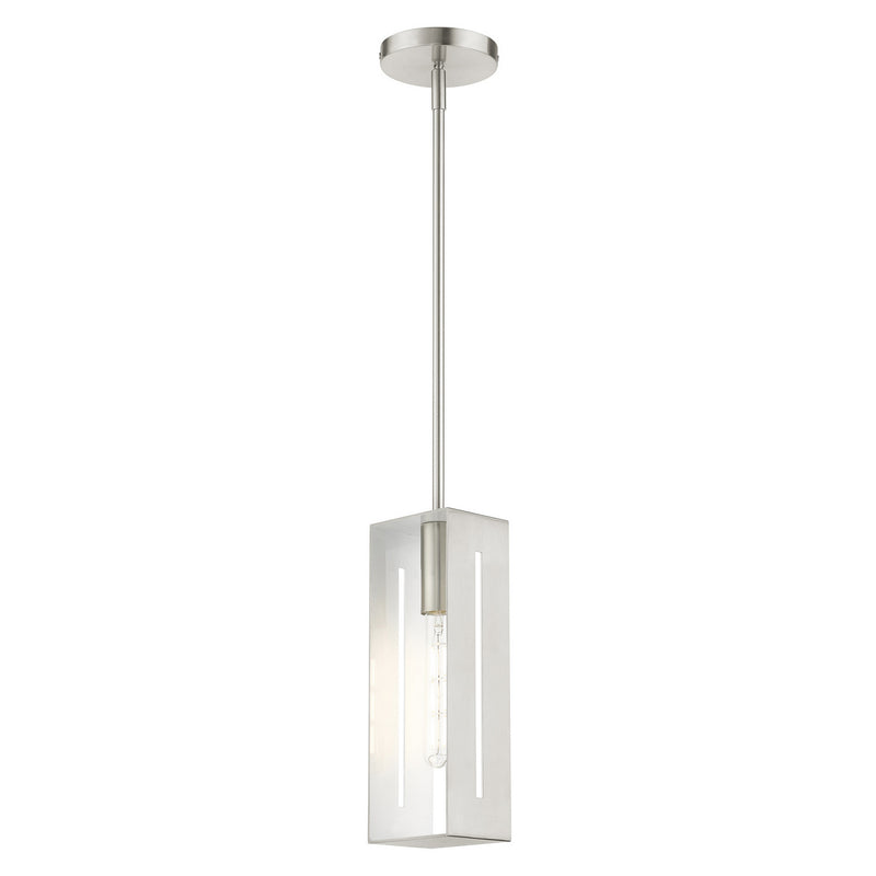 Livex Lighting 45951-91 One Light Pendant, Brushed Nickel