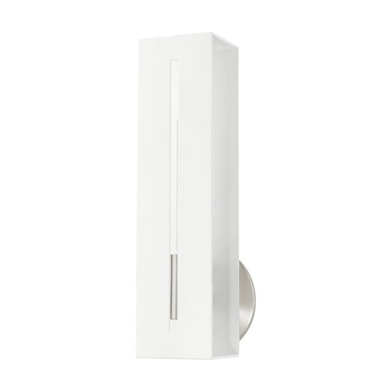 Livex Lighting 45953-13 One Light Wall Sconce, Textured White w/ Brushed Nickels