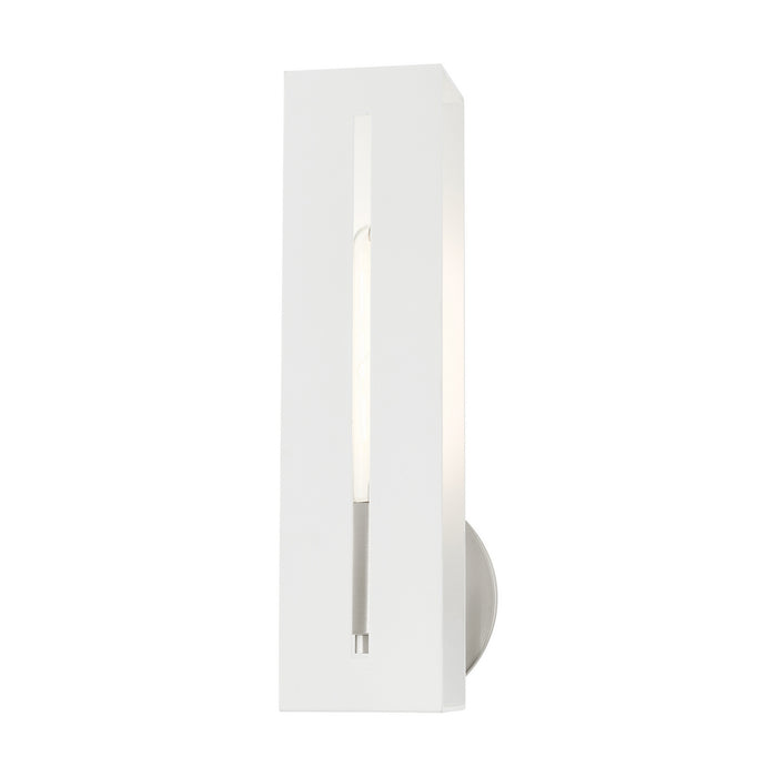 Livex Lighting 45953-13 One Light Wall Sconce, Textured White w/ Brushed Nickels