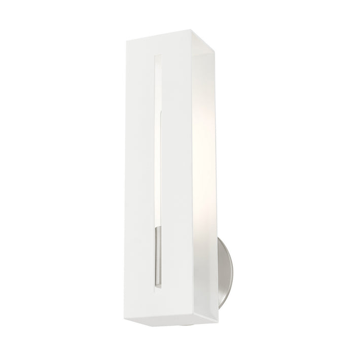Livex Lighting 45953-13 One Light Wall Sconce, Textured White w/ Brushed Nickels
