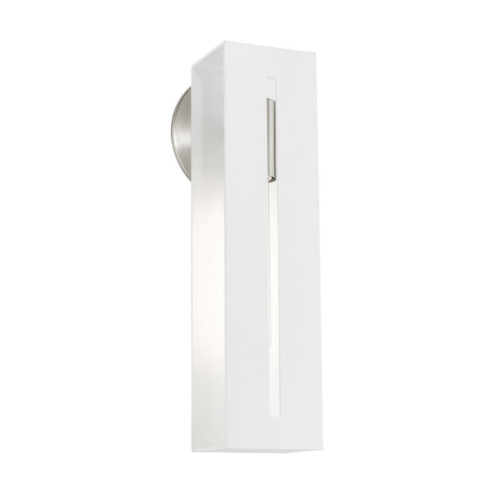 Livex Lighting 45953-13 One Light Wall Sconce, Textured White w/ Brushed Nickels