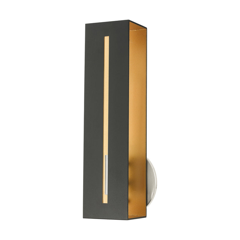 Livex Lighting 45953-14 One Light Wall Sconce, Textured Black w/ Brushed Nickels