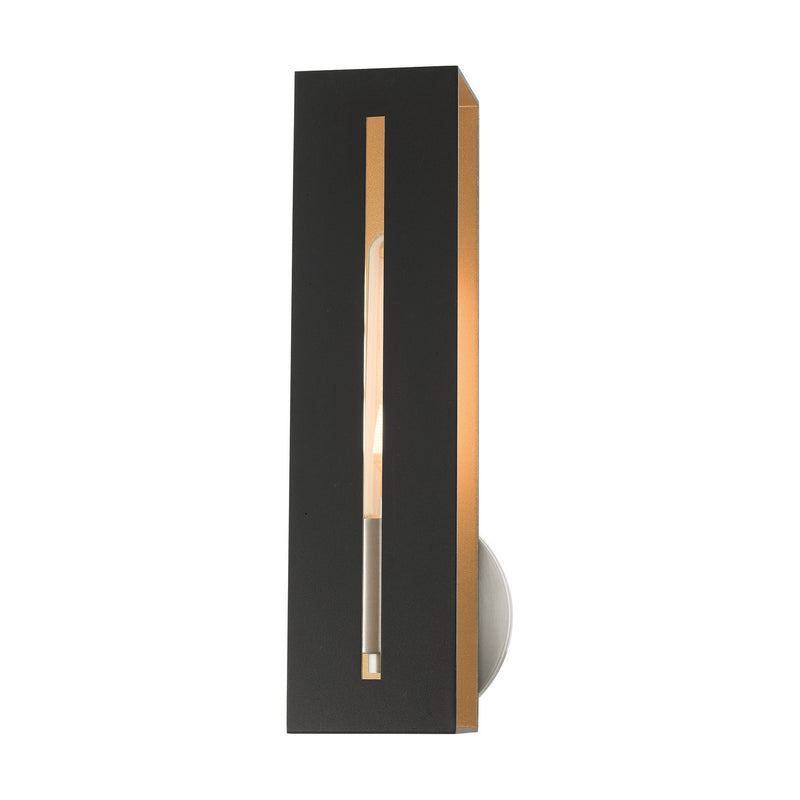 Livex Lighting 45953-14 One Light Wall Sconce, Textured Black w/ Brushed Nickels