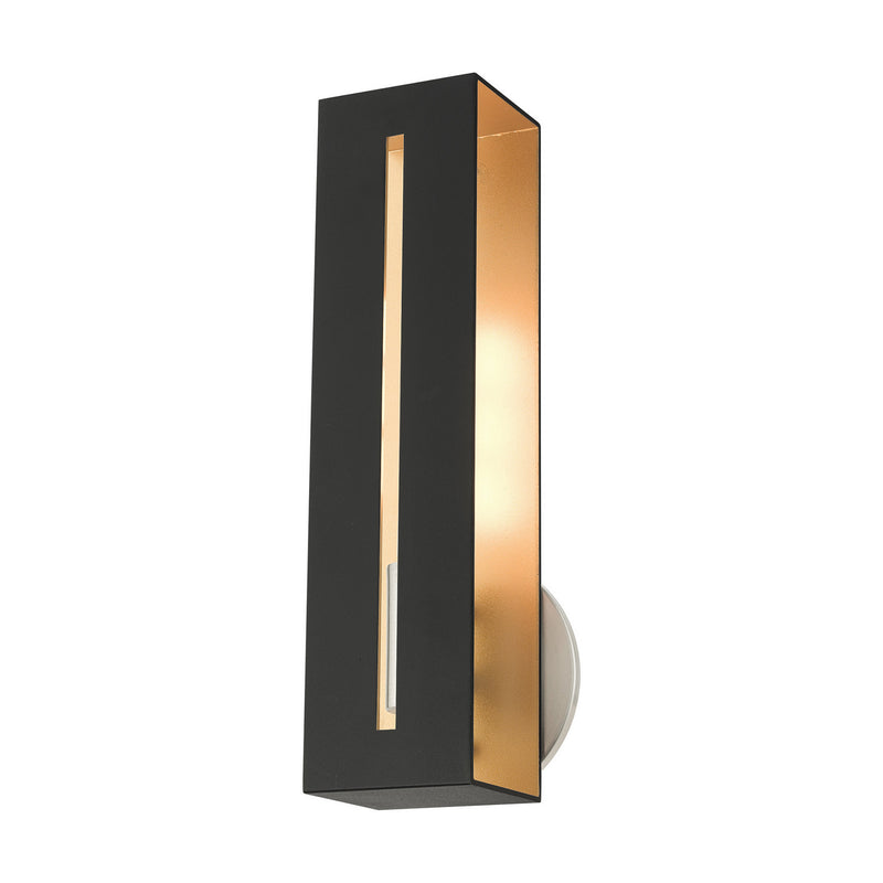 Livex Lighting 45953-14 One Light Wall Sconce, Textured Black w/ Brushed Nickels