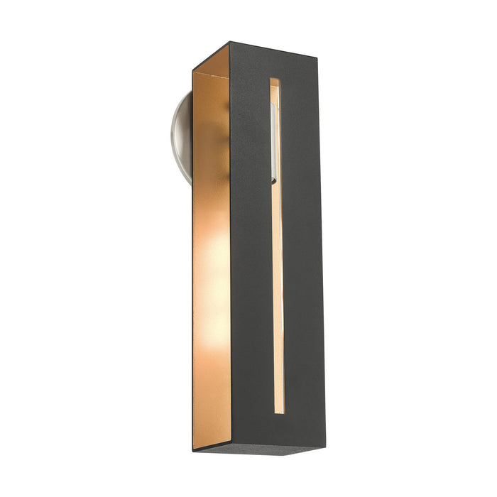 Livex Lighting 45953-14 One Light Wall Sconce, Textured Black w/ Brushed Nickels