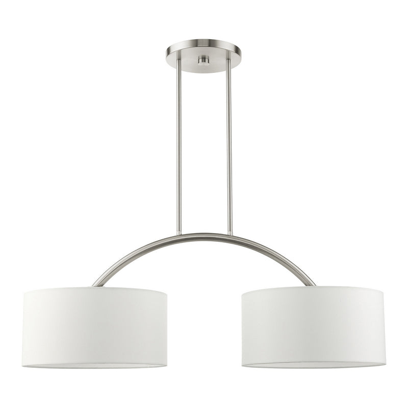 Livex Lighting 45982-91 Two Light Linear Chandelier, Brushed Nickel