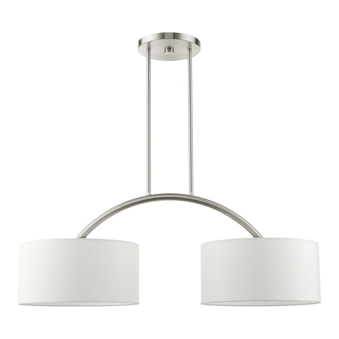 Livex Lighting 45982-91 Two Light Linear Chandelier, Brushed Nickel