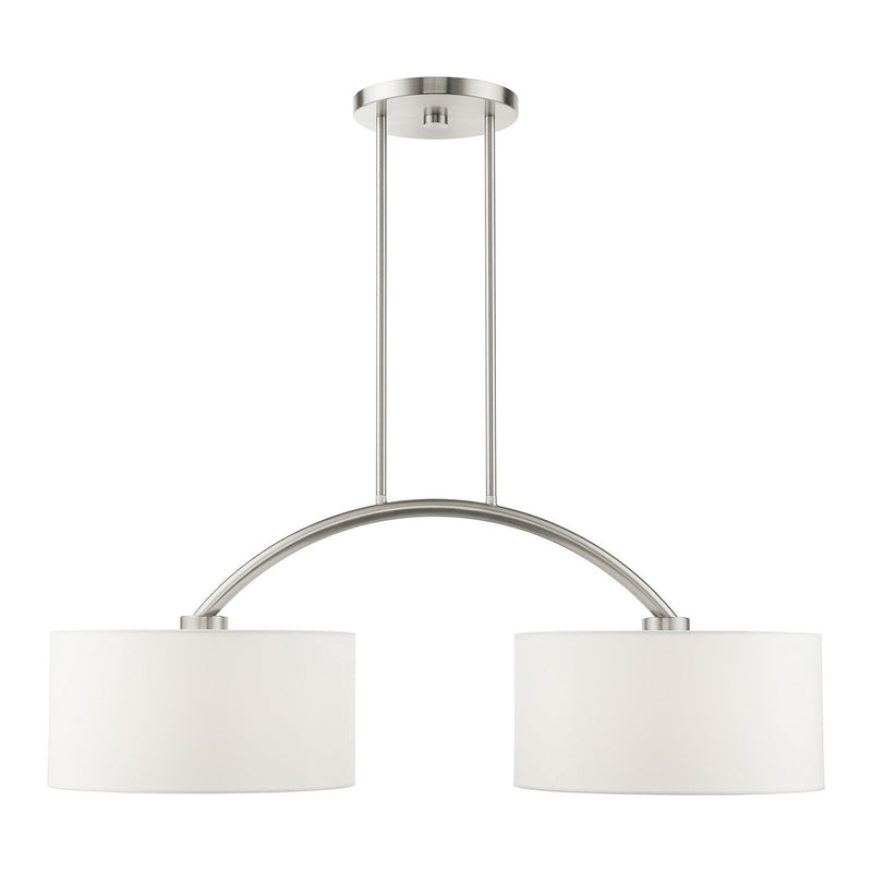 Livex Lighting 45982-91 Two Light Linear Chandelier, Brushed Nickel