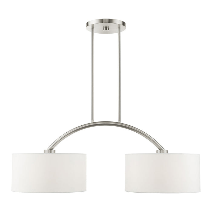 Livex Lighting 45982-91 Two Light Linear Chandelier, Brushed Nickel