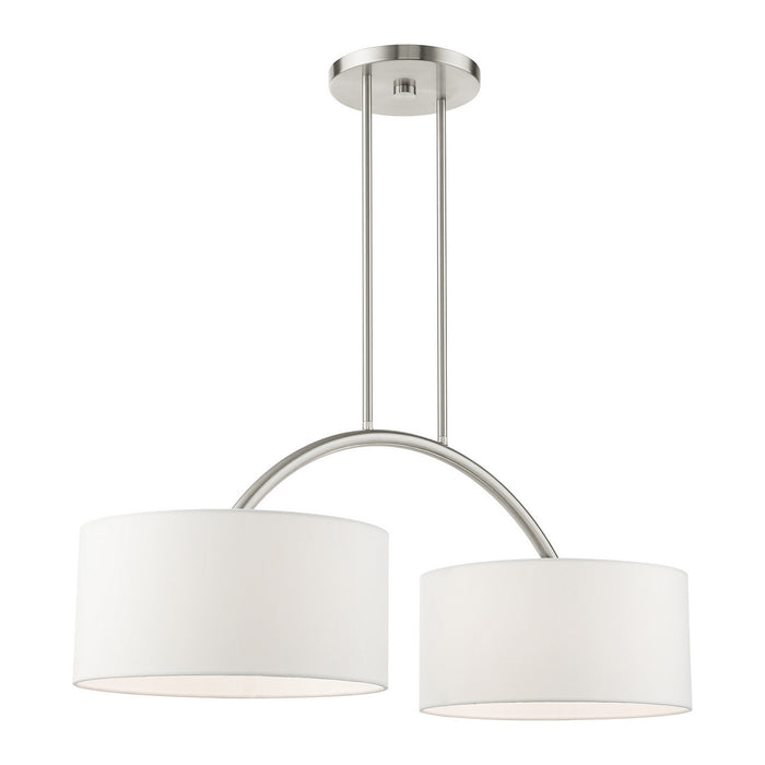 Livex Lighting 45982-91 Two Light Linear Chandelier, Brushed Nickel
