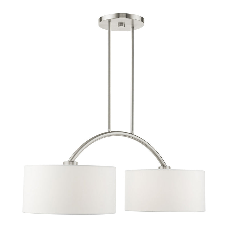 Livex Lighting 45982-91 Two Light Linear Chandelier, Brushed Nickel