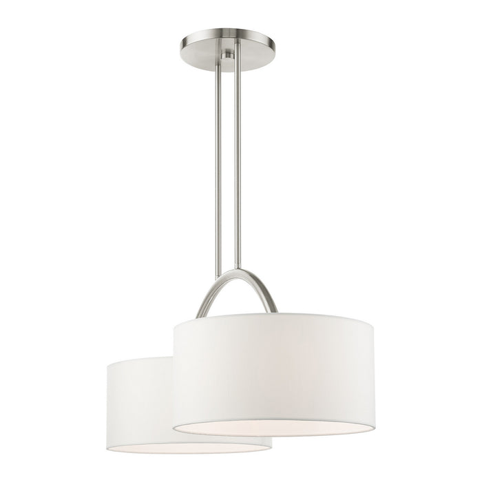 Livex Lighting 45982-91 Two Light Linear Chandelier, Brushed Nickel