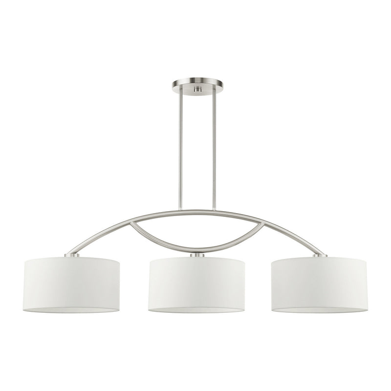 Livex Lighting 45983-91 Three Light Linear Chandelier, Brushed Nickel