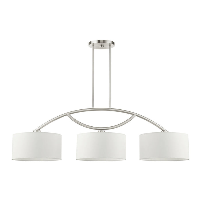 Livex Lighting 45983-91 Three Light Linear Chandelier, Brushed Nickel