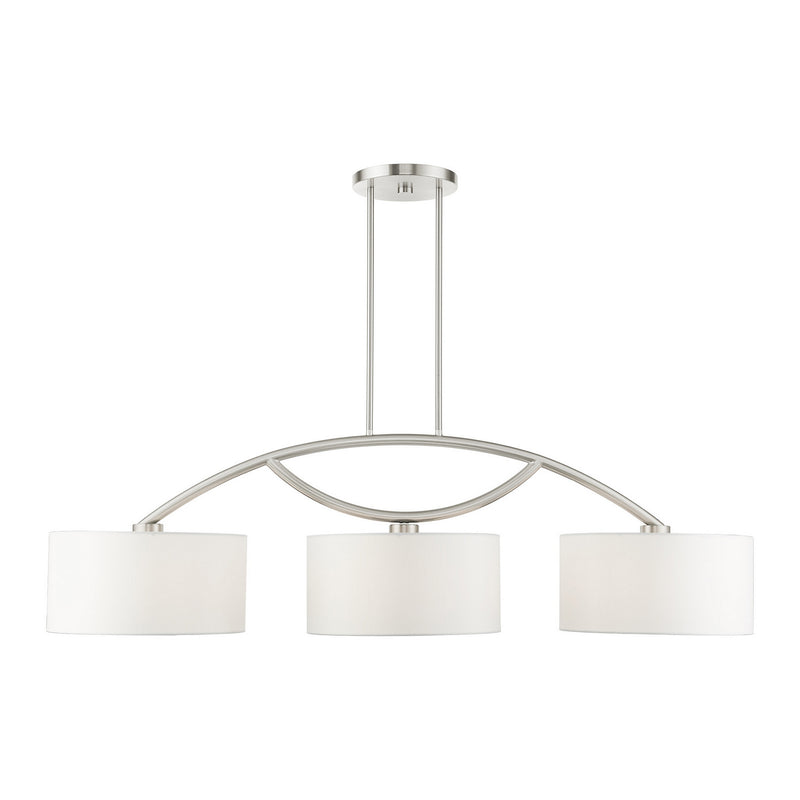 Livex Lighting 45983-91 Three Light Linear Chandelier, Brushed Nickel