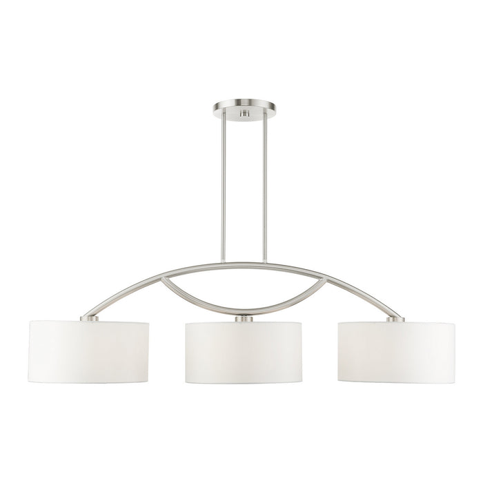Livex Lighting 45983-91 Three Light Linear Chandelier, Brushed Nickel