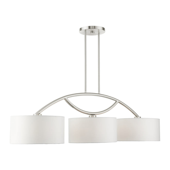 Livex Lighting 45983-91 Three Light Linear Chandelier, Brushed Nickel