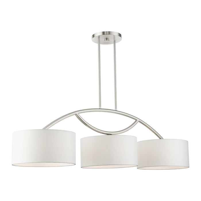 Livex Lighting 45983-91 Three Light Linear Chandelier, Brushed Nickel