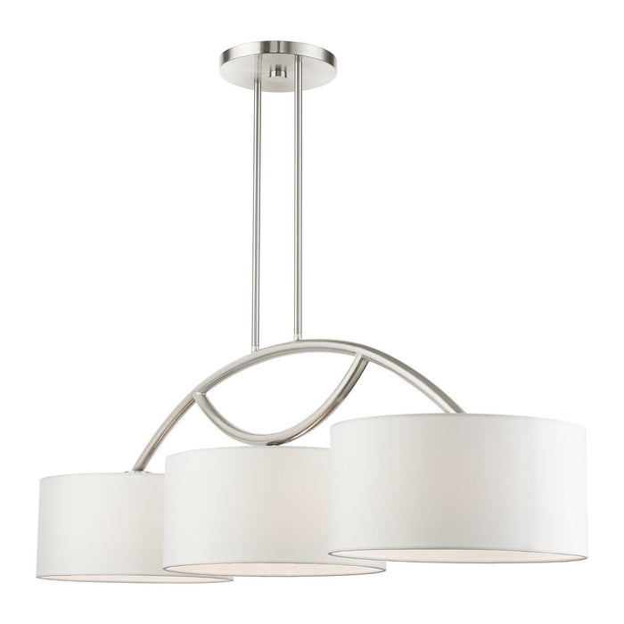 Livex Lighting 45983-91 Three Light Linear Chandelier, Brushed Nickel