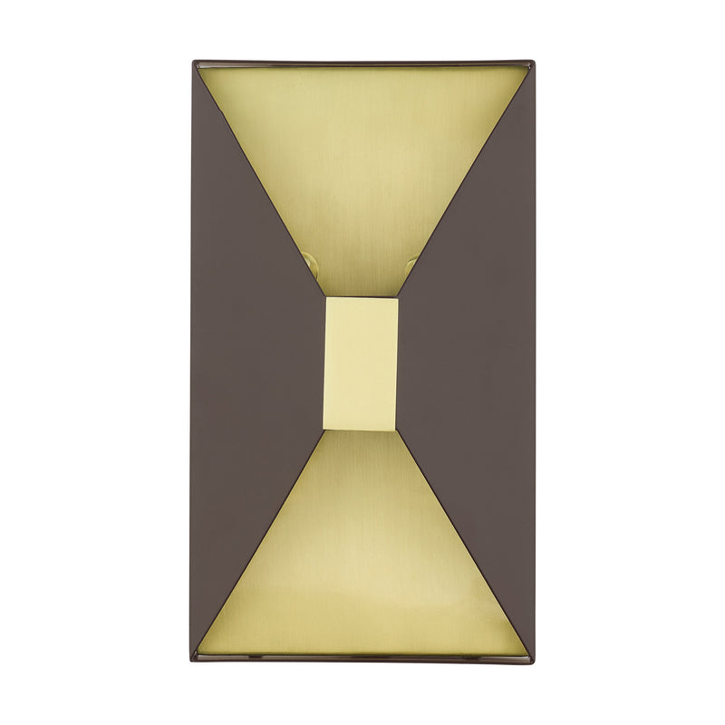 Livex Lighting 46002-07 Two Light Wall Sconce, Bronze w/ Satin Brasss