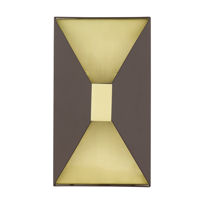 Livex Lighting 46002-07 Two Light Wall Sconce, Bronze w/ Satin Brasss