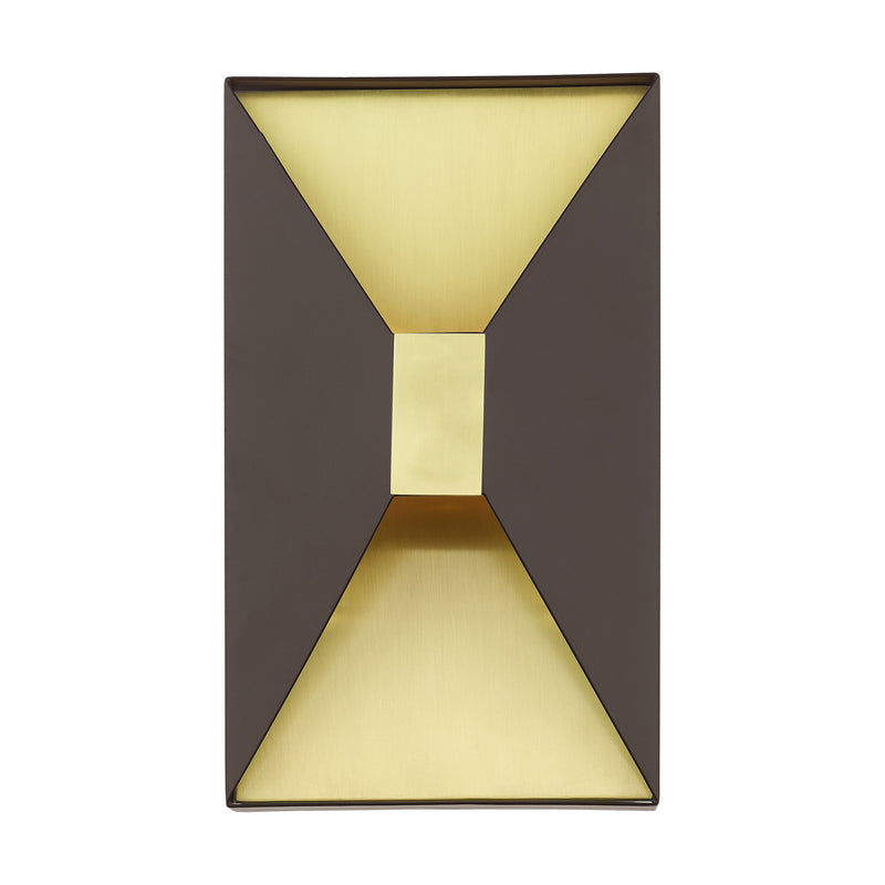 Livex Lighting 46002-07 Two Light Wall Sconce, Bronze w/ Satin Brasss