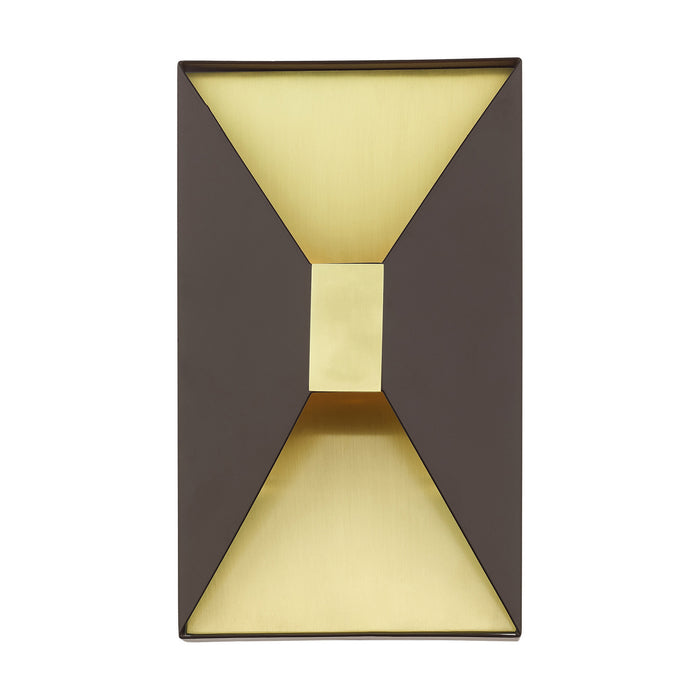 Livex Lighting 46002-07 Two Light Wall Sconce, Bronze w/ Satin Brasss