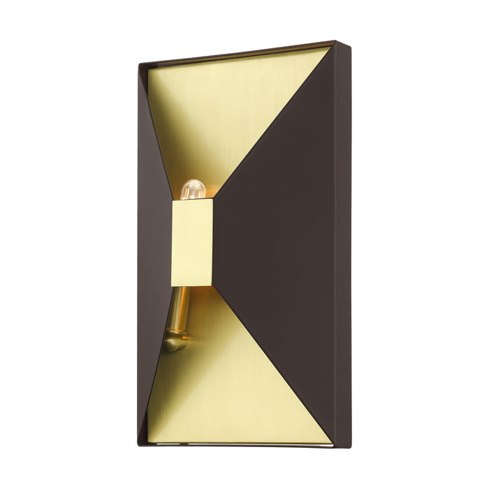 Livex Lighting 46002-07 Two Light Wall Sconce, Bronze w/ Satin Brasss