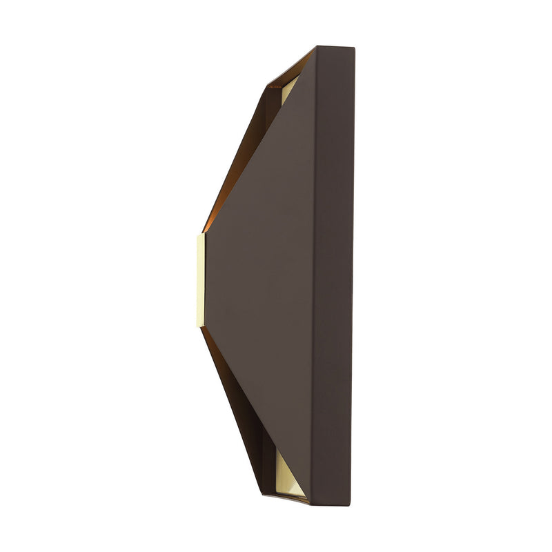 Livex Lighting 46002-07 Two Light Wall Sconce, Bronze w/ Satin Brasss