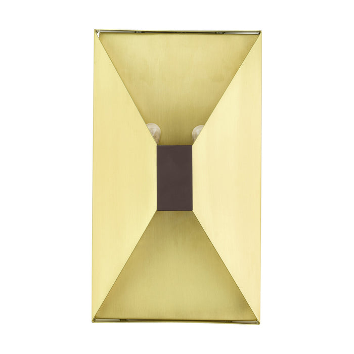 Livex Lighting 46002-12 Two Light Wall Sconce, Satin Brass w/ Bronze