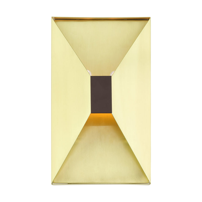 Livex Lighting 46002-12 Two Light Wall Sconce, Satin Brass w/ Bronze