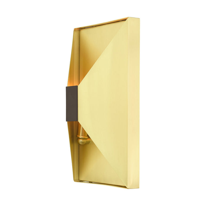 Livex Lighting 46002-12 Two Light Wall Sconce, Satin Brass w/ Bronze