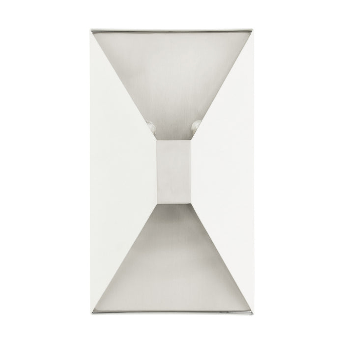 Livex Lighting 46002-13 Two Light Wall Sconce, Textured White w/ Brushed Nickels