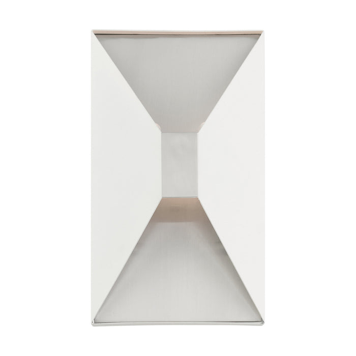 Livex Lighting 46002-13 Two Light Wall Sconce, Textured White w/ Brushed Nickels