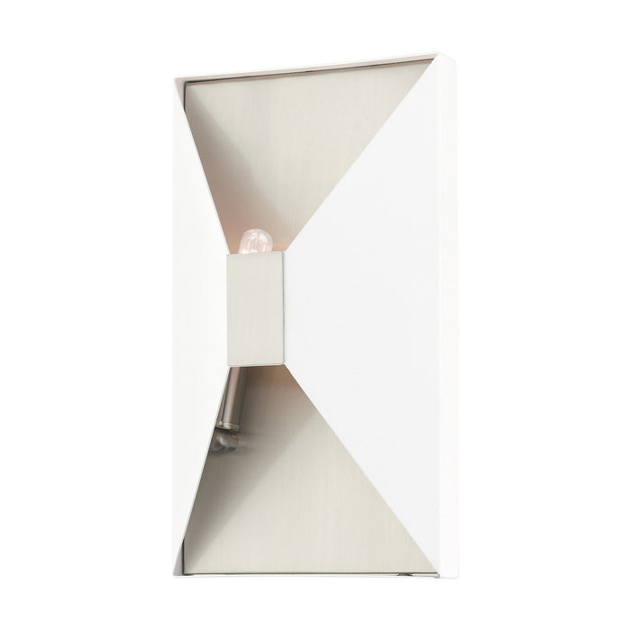 Livex Lighting 46002-13 Two Light Wall Sconce, Textured White w/ Brushed Nickels