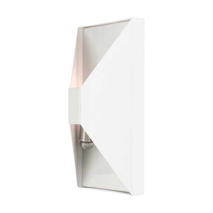 Livex Lighting 46002-13 Two Light Wall Sconce, Textured White w/ Brushed Nickels